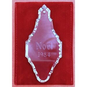 Baccarat 1984 Annual NOEL Etched Crystal Christmas Ornament Ltd Ed NIB Beautiful